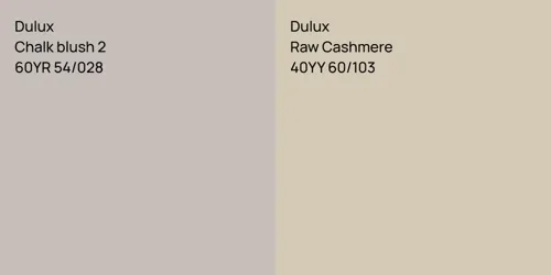 60YR 54/028 Chalk blush 2 vs 40YY 60/103 Raw Cashmere