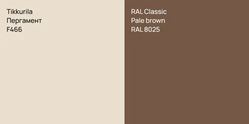 F466 Пергамент vs RAL 8025  Pale brown