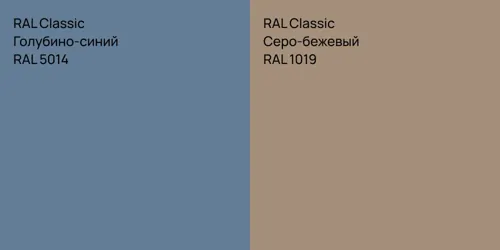 RAL 5014 Голубино-синий vs RAL 1019 Серо-бежевый