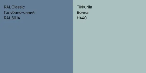 RAL 5014 Голубино-синий vs H440 Волна