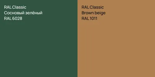 RAL 6028 Сосновый зелёный vs RAL 1011  Brown beige