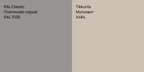 RAL 7036 Платиново-серый vs X484 Мусковит
