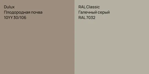10YY 30/106 Плодородная почва vs RAL 7032 Галечный серый