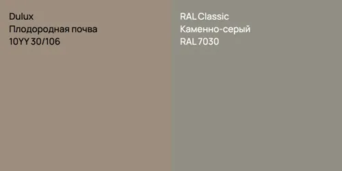 10YY 30/106 Плодородная почва vs RAL 7030 Каменно-серый