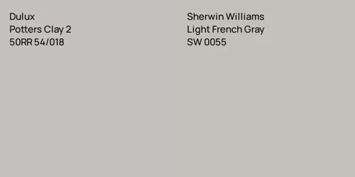 50RR 54/018 Potters Clay 2 vs SW 0055 Light French Gray