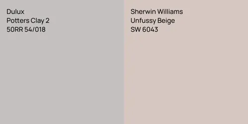 50RR 54/018 Potters Clay 2 vs SW 6043 Unfussy Beige