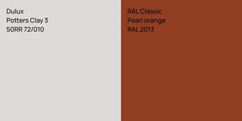 50RR 72/010 Potters Clay 3 vs RAL 2013  Pearl orange