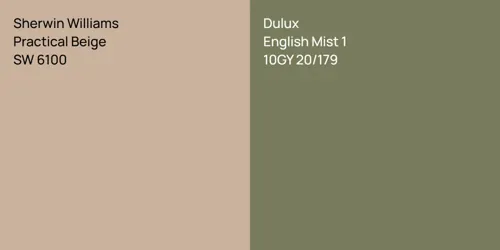 SW 6100 Practical Beige vs 10GY 20/179 English Mist 1
