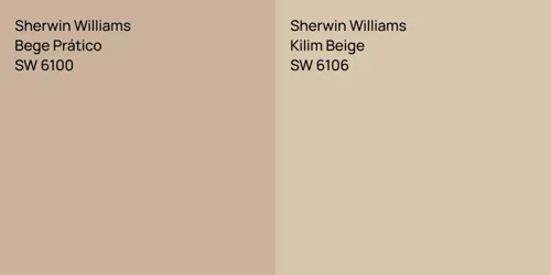SW 6100 Practical Beige vs SW 6106 Kilim Beige