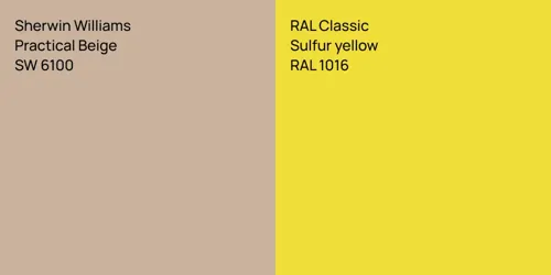 SW 6100 Practical Beige vs RAL 1016  Sulfur yellow