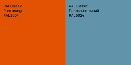 RAL 2004  Pure orange vs RAL 5024 Пастельно-синий