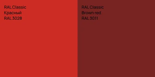RAL 3028 Красный vs RAL 3011  Brown red