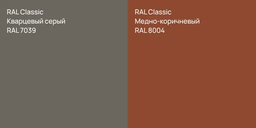 RAL 7039 Кварцевый серый vs RAL 8004 Медно-коричневый