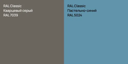 RAL 7039 Кварцевый серый vs RAL 5024 Пастельно-синий