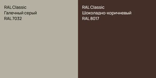 RAL 7032 Галечный серый vs RAL 8017 Шоколадно-коричневый