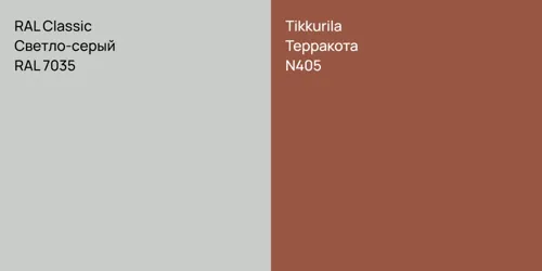 RAL 7035 Светло-серый vs N405 Терракота
