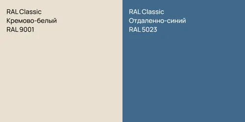 RAL 9001 Кремово-белый vs RAL 5023 Отдаленно-синий