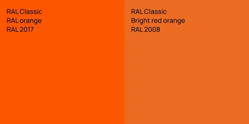 RAL 2017  RAL orange vs RAL 2008  Bright red orange