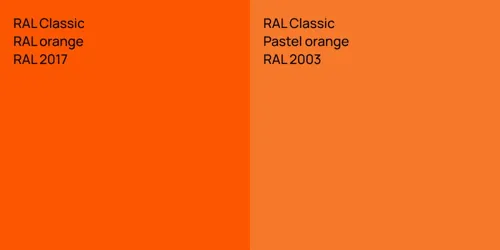 RAL 2017  RAL orange vs RAL 2003  Pastel orange