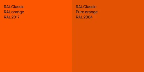 RAL 2017  RAL orange vs RAL 2004  Pure orange