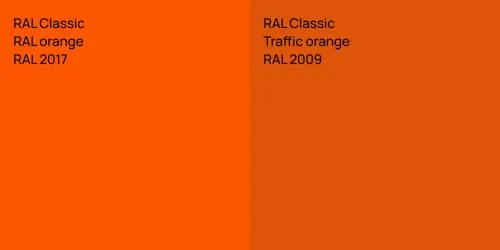 RAL 2017  RAL orange vs RAL 2009  Traffic orange