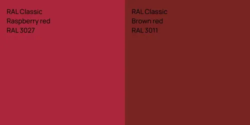RAL 3027  Raspberry red vs RAL 3011  Brown red
