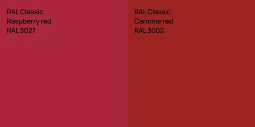 RAL 3027  Raspberry red vs RAL 3002  Carmine red