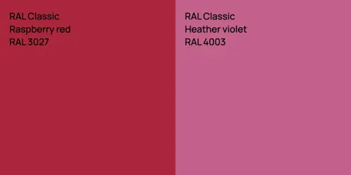 RAL 3027  Raspberry red vs RAL 4003  Heather violet