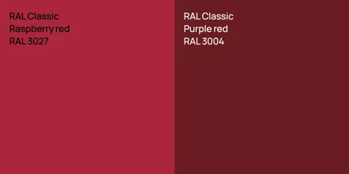 RAL 3027  Raspberry red vs RAL 3004  Purple red