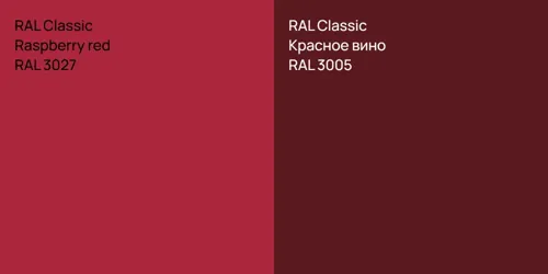 RAL 3027  Raspberry red vs RAL 3005 Красное вино