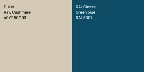 40YY 60/103 Raw Cashmere vs RAL 5001  Green blue