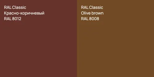 RAL 8012 Красно-коричневый vs RAL 8008  Olive brown