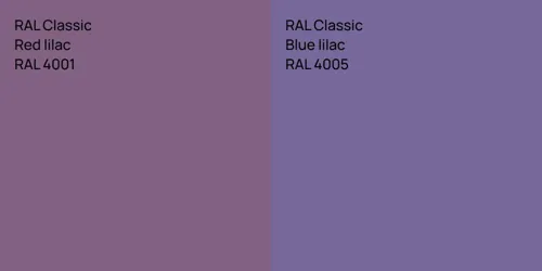 RAL 4001  Red lilac vs RAL 4005  Blue lilac