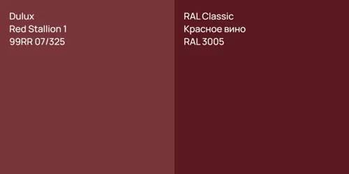 99RR 07/325 Red Stallion 1 vs RAL 3005 Красное вино