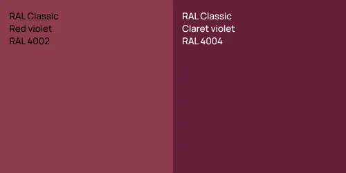 RAL 4002  Red violet vs RAL 4004  Claret violet