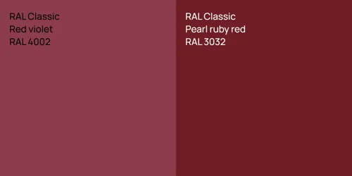 RAL 4002  Red violet vs RAL 3032  Pearl ruby red
