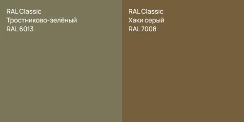 RAL 6013 Тростниково-зелёный vs RAL 7008 Хаки серый