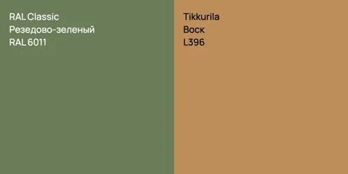 RAL 6011 Резедово-зеленый vs L396 Воск