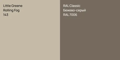 143 Rolling Fog vs RAL 7006 Бежево-серый