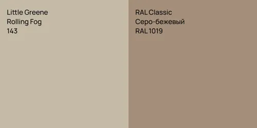 143 Rolling Fog vs RAL 1019 Серо-бежевый
