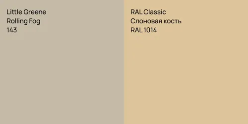 143 Rolling Fog vs RAL 1014 Слоновая кость