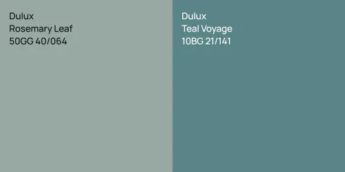 50GG 40/064 Rosemary Leaf vs 10BG 21/141 Teal Voyage