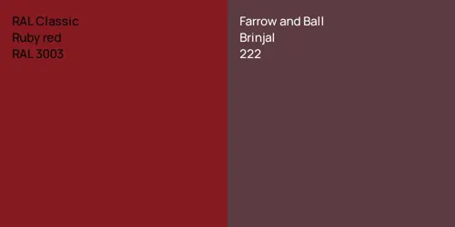 RAL 3003  Ruby red vs 222 Brinjal