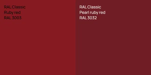 RAL 3003  Ruby red vs RAL 3032  Pearl ruby red