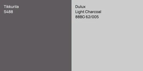 S488  vs 88BG 62/005 Light Charcoal