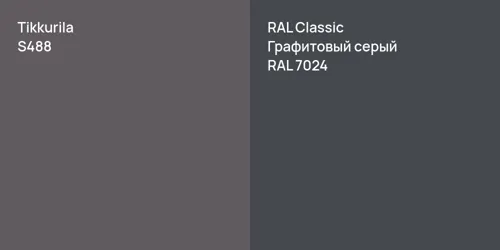 S488  vs RAL 7024 Графитовый серый