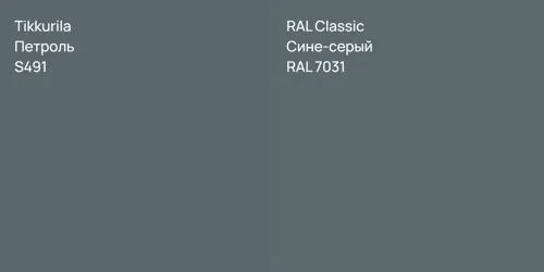 S491 Петроль vs RAL 7031 Сине-серый