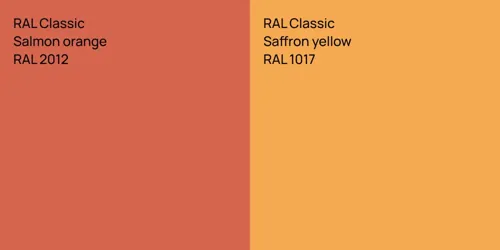 RAL 2012  Salmon orange vs RAL 1017  Saffron yellow