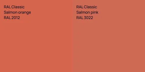 RAL 2012  Salmon orange vs RAL 3022  Salmon pink