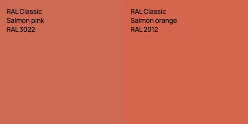 RAL 3022  Salmon pink vs RAL 2012  Salmon orange